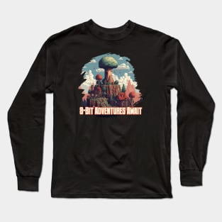 8-Bit Adventures Await Long Sleeve T-Shirt